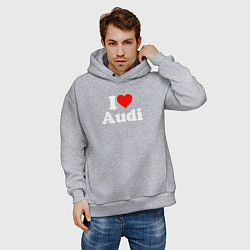 Толстовка оверсайз мужская I love Audi, цвет: меланж — фото 2