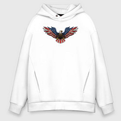 Толстовка оверсайз мужская USA eagle, цвет: белый