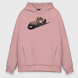 Толстовка оверсайз мужская Hu-Tao Genshin Impact, цвет: пыльно-розовый