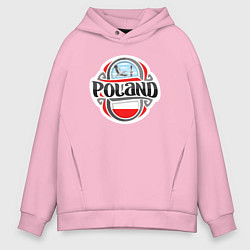 Толстовка оверсайз мужская Poland, цвет: светло-розовый