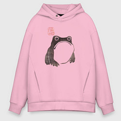 Толстовка оверсайз мужская Мацумото Ходжи - жаба живопись, цвет: светло-розовый