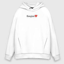 Толстовка оверсайз мужская BTS Bangtan, цвет: белый