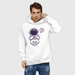 Толстовка оверсайз мужская Astronaut love, цвет: белый — фото 2