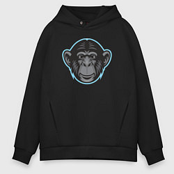 Толстовка оверсайз мужская Funny monkey, цвет: черный