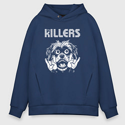 Толстовка оверсайз мужская The Killers rock dog, цвет: тёмно-синий