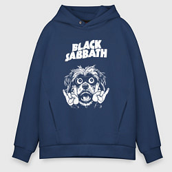 Толстовка оверсайз мужская Black Sabbath rock dog, цвет: тёмно-синий