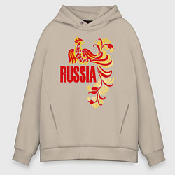 Толстовка оверсайз мужская Russia, цвет: миндальный