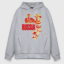 Толстовка оверсайз мужская Russia, цвет: меланж
