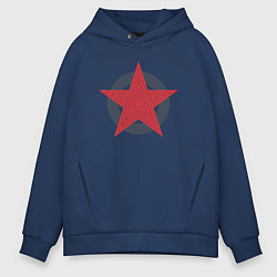Толстовка оверсайз мужская Red star symbol, цвет: тёмно-синий