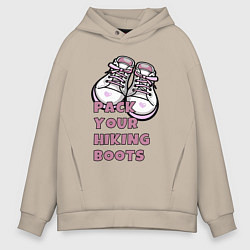 Толстовка оверсайз мужская Pink boots, цвет: миндальный