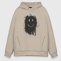 Толстовка оверсайз мужская Смайл клякса, цвет: миндальный