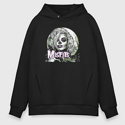 Толстовка оверсайз мужская Misfits zombie girl, цвет: черный