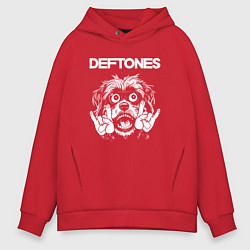 Толстовка оверсайз мужская Deftones rock dog, цвет: красный