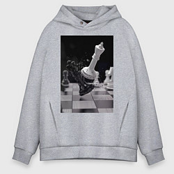 Толстовка оверсайз мужская Шахматы эстетика, цвет: меланж