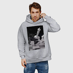 Толстовка оверсайз мужская Шахматы эстетика, цвет: меланж — фото 2