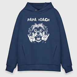 Толстовка оверсайз мужская Papa Roach rock dog, цвет: тёмно-синий