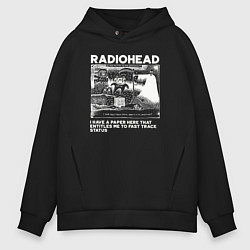 Толстовка оверсайз мужская Radiohead band, цвет: черный