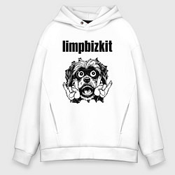 Толстовка оверсайз мужская Limp Bizkit - rock dog, цвет: белый