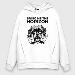 Толстовка оверсайз мужская Bring Me the Horizon - rock dog, цвет: белый