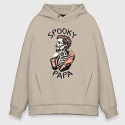 Толстовка оверсайз мужская Spooky papa, цвет: миндальный