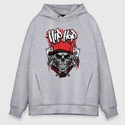 Толстовка оверсайз мужская Hip-hop killer, цвет: меланж