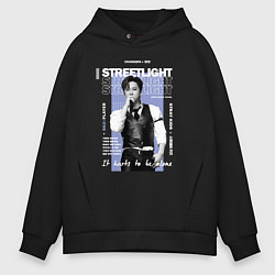 Толстовка оверсайз мужская Stray kids Changbin streetlight, цвет: черный