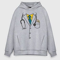 Толстовка оверсайз мужская Халат врача, цвет: меланж