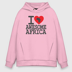 Толстовка оверсайз мужская Я люблю потрясающую Африку, цвет: светло-розовый