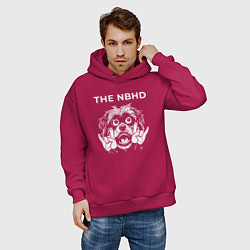 Толстовка оверсайз мужская The Neighbourhood rock dog, цвет: маджента — фото 2