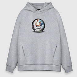 Толстовка оверсайз мужская Grand Theft Auto V logo game, цвет: меланж