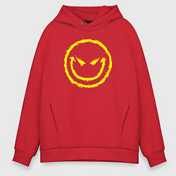 Толстовка оверсайз мужская Evil smile, цвет: красный
