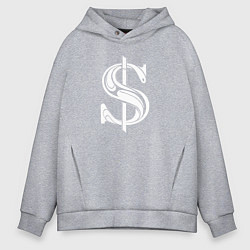 Толстовка оверсайз мужская Стильный знак - доллара, цвет: меланж