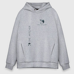 Толстовка оверсайз мужская The Witcher 3 grey logo, цвет: меланж