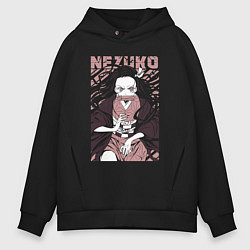 Толстовка оверсайз мужская Nezuko black total cost, цвет: черный