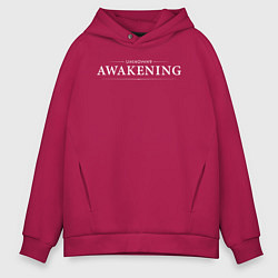 Толстовка оверсайз мужская Unknown 9 awakening logo, цвет: маджента