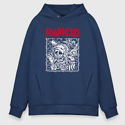 Толстовка оверсайз мужская Rancid punk rock, цвет: тёмно-синий