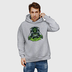 Толстовка оверсайз мужская Франкенштейн хэллоуин, цвет: меланж — фото 2