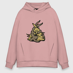 Толстовка оверсайз мужская Объятия семьи, цвет: пыльно-розовый