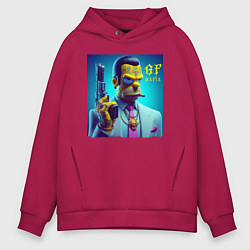 Мужское худи оверсайз Homer Simpson - godfather of the mafia