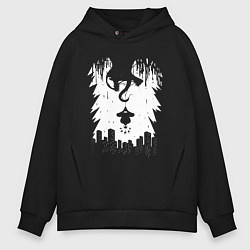 Толстовка оверсайз мужская Веном и Человек паук, цвет: черный