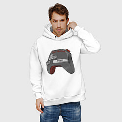 Толстовка оверсайз мужская ПК-Боярин геймпад-клавиатура мем, цвет: белый — фото 2