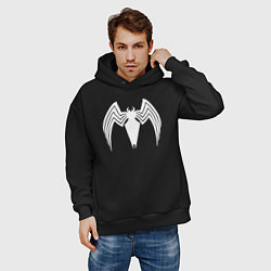 Толстовка оверсайз мужская Venom spider logo, цвет: черный — фото 2