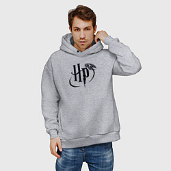Толстовка оверсайз мужская Harry Potter logo, цвет: меланж — фото 2