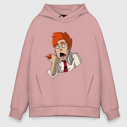 Толстовка оверсайз мужская Нервный диспетчер из Каламбур: Крутое пике, цвет: пыльно-розовый