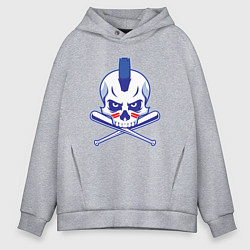 Толстовка оверсайз мужская Punk baseball, цвет: меланж