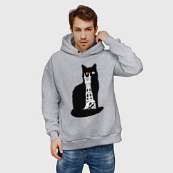 Толстовка оверсайз мужская Око Котоурона, цвет: меланж — фото 2