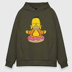 Толстовка оверсайз мужская Homer yoga, цвет: хаки