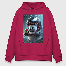 Толстовка оверсайз мужская Kitten-Venom meme, цвет: маджента