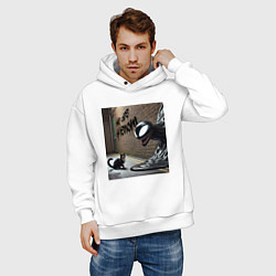Толстовка оверсайз мужская Cat and Symbiote - we are Venom meme, цвет: белый — фото 2