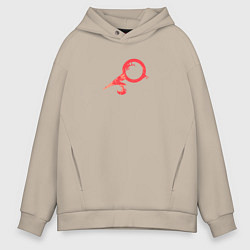 Толстовка оверсайз мужская Warhammer - Sienna Fuegonasus logo, цвет: миндальный